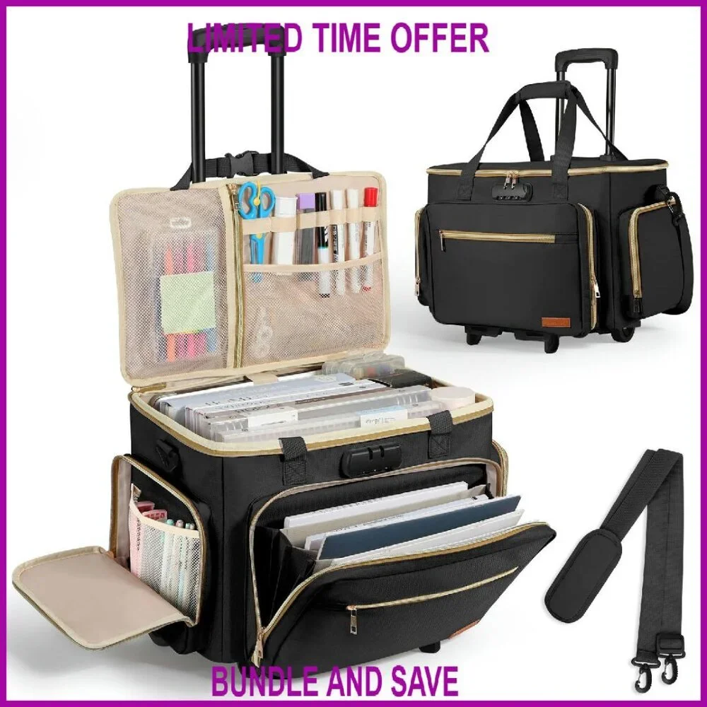 Rolling Teacher Bag with Wheels, Fits 17